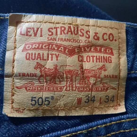 Levi's 505 Jeans Mens Size 34 34 Classic Core - Picture 7 of 7